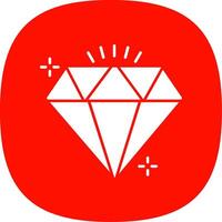 diamant glyph kromme icoon vector