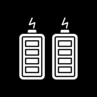 batterijen glyph omgekeerd icoon vector