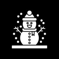 sneeuwman glyph omgekeerd icoon vector