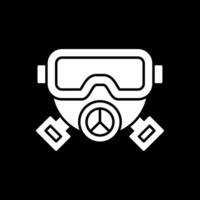 gasmasker glyph omgekeerd pictogram vector