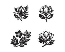 magnolia bloemen silhouet icoon grafisch logo ontwerp vector