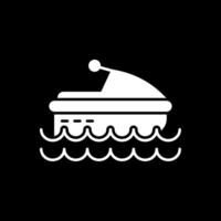 Jet ski glyph omgekeerd icoon vector