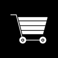 winkelwagen glyph omgekeerd pictogram vector