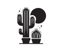 cactus silhouet icoon grafisch logo ontwerp vector
