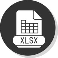 xlsx glyph grijs cirkel icoon vector