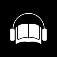 audio boek glyph omgekeerd icoon vector
