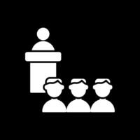 business class glyph omgekeerd pictogram vector