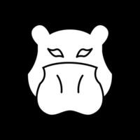nijlpaard glyph omgekeerd icoon vector