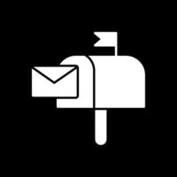 brievenbus glyph omgekeerd icoon vector