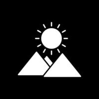 zonsopkomst glyph omgekeerd icoon vector
