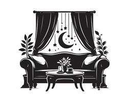 sofa silhouet icoon grafisch logo ontwerp vector