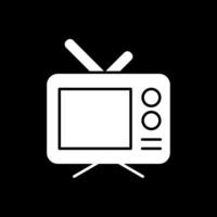 televisie glyph omgekeerd pictogram vector