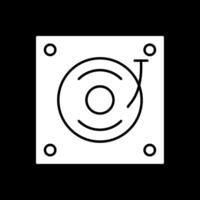 draaitafel glyph omgekeerd icoon vector