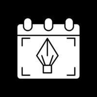 kalender glyph omgekeerd pictogram vector