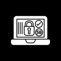 hangslot glyph omgekeerd pictogram vector