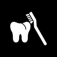tandenborstel glyph omgekeerd pictogram vector
