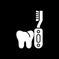 elektrisch tandenborstel glyph omgekeerd icoon vector