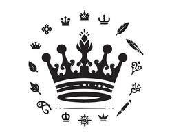 kroon silhouet icoon grafisch logo ontwerp vector