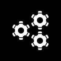 versnellingen glyph omgekeerd icoon vector