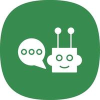 Chatbot glyph kromme icoon vector