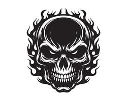 schedel silhouet icoon grafisch logo ontwerp vector