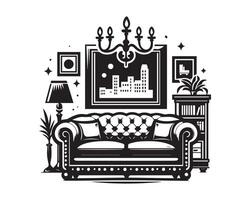 sofa silhouet icoon grafisch logo ontwerp vector