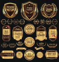 Luxe premium gouden insignes en labels vector