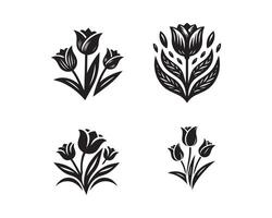 tulp bloem silhouet icoon grafisch logo ontwerp vector