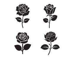 roos bloem silhouet icoon grafisch logo ontwerp vector