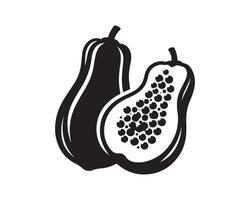 papaja silhouet icoon grafisch logo ontwerp vector