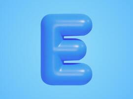 3d illustratie van blauw mat hoofdletters brief e ballon, geïsoleerd Aan blauw achtergrond. vector