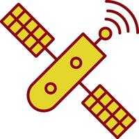 satelliet lijn cirkel icoon vector