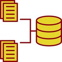 gegevens verzameling lijn twee kleur icoon vector
