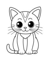 schattig kat kleur Pagina's, kat illustratie, mooi kat zwart en wit vector