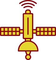 pictogram voor satellietlijn twee kleuren vector