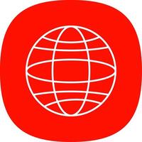 wereldbol lijn kromme icoon vector
