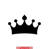 luxe tiara kroon uitrusting weelderig silhouetten voor prestigieus projecten vector