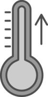 stijgende lijn temperatuur lijn twee kleur icoon vector