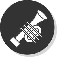 trompet glyph grijs cirkel icoon vector