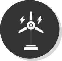 eolic turbine glyph grijs cirkel icoon vector