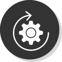 werkwijze glyph grijs cirkel icoon vector