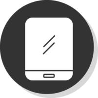 tablet glyph grijs cirkel icoon vector