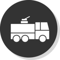 brand vrachtauto glyph grijs cirkel icoon vector