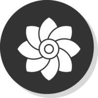 bloem glyph grijs cirkel icoon vector