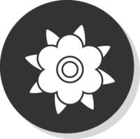 dahlia glyph grijs cirkel icoon vector