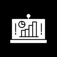 analytics glyph omgekeerd icoon vector