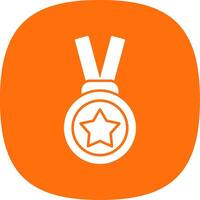 goud medaille glyph kromme icoon vector