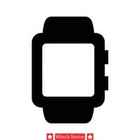 SmartWatch pictogrammen verzameling premie silhouetten van modieus draagbaar tech apparaten vector