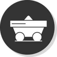 trolley glyph grijs cirkel icoon vector