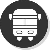 school- bus glyph grijs cirkel icoon vector